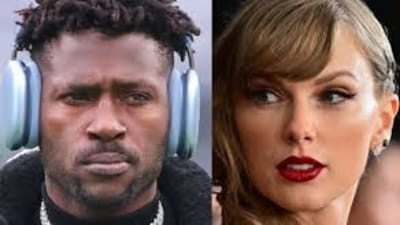 ex-NFL star Antonio Brown attacked Taylor Swift after she skipped her second consecutive Chiefs game against the Los Angeles Chargers at SoFi Stadium on Sunday. (Getty Images)