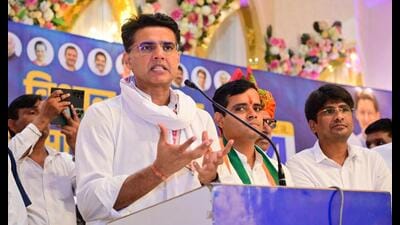 Congress leader Sachin Pilot campaigning in Gurugram on Tuesday. (PARVEEN KUMAR/ HT PHOTO) Congress leader Sachin Pilot campaigning in Gurugram on Tuesday. (PARVEEN KUMAR/ HT PHOTO)