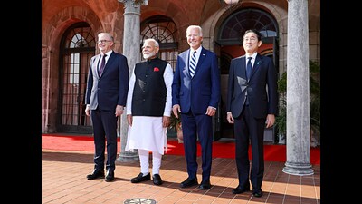Delaware, Sep 22 (ANI): Prime Minister Narendra Modi with US President Joe Biden, Australian PM Anthony Albanese and Japanese PM Fumio Kishida ahead of the Quad Leaders' Summit, at Wilmington in Delaware on Saturday. (ANI Photo) (PM's Office of Japan- X) Delaware, Sep 22 (ANI): Prime Minister Narendra Modi with US President Joe Biden, Australian PM Anthony Albanese and Japanese PM Fumio Kishida ahead of the Quad Leaders' Summit, at Wilmington in Delaware on Saturday. (ANI Photo) (PM's Office of Japan- X)