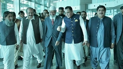 Zakir Naik, controversial Islamic preacher, arrives in Pakistan (X) Zakir Naik, controversial Islamic preacher, arrives in Pakistan (X)