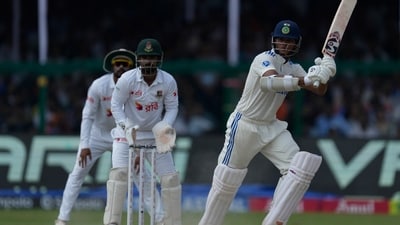 Yashasvi Jaiswal scored twin half-centuries in the match (AP) Yashasvi Jaiswal scored twin half-centuries in the match (AP)