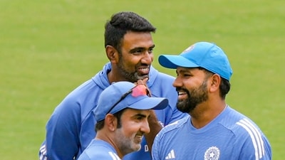 Indian captain Rohit Sharma, head coach Gautam Gambhir and spinner Ravichandran Ashwin during a practice session (PTI) Indian captain Rohit Sharma, head coach Gautam Gambhir and spinner Ravichandran Ashwin during a practice session (PTI)