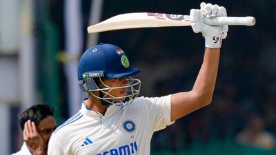 Jaiswal smashed his second half-century of the match. With India needing just three runs to win, Jaiswal tried to finish off in style with a big six but ended up falling on 51 off 45 balls. Pant then hit the winning runs, with Kohli at the other end finishing unbeaten on 29 off 37 balls. (PTI) Jaiswal smashed his second half-century of the match. With India needing just three runs to win, Jaiswal tried to finish off in style with a big six but ended up falling on 51 off 45 balls. Pant then hit the winning runs, with Kohli at the other end finishing unbeaten on 29 off 37 balls. (PTI)