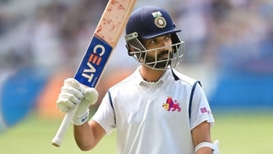 Ajinkya Rahane for Mumbai. (X) Ajinkya Rahane for Mumbai. (X)