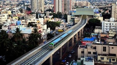 Namma Metro's Green Line connects Nagasandra in the northwest to Silk Institute in the south. (PTI Photo) Namma Metro's Green Line connects Nagasandra in the northwest to Silk Institute in the south. (PTI Photo)