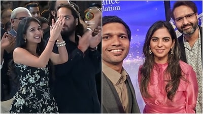 Radhika Merchant and Isha Ambani at the United in Triumph event. Radhika Merchant and Isha Ambani at the United in Triumph event.
