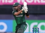 Babar Azam of Pakistan plays a shot during the ICC Men's T20 Cricket World Cup West Indies & USA 2024 Babar Azam of Pakistan plays a shot during the ICC Men's T20 Cricket World Cup West Indies & USA 2024