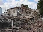 A destroyed building is pictured in Hod HaSharon in the aftermath of an Iranian missile attack on Israel, on October 2, 2024. A destroyed building is pictured in Hod HaSharon in the aftermath of an Iranian missile attack on Israel, on October 2, 2024.