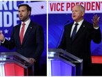 Combination image of Republican vice presidential nominee U.S. Senator JD Vance (R-OH) attending a debate with Democratic vice presidential nominee Minnesota Governor Tim Walz hosted by CBS in New York, U.S., October 1, 2024. REUTERS/Mike Segar