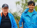 Klaus Bartonietz (L) with Neeraj Chopra