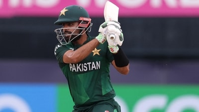 Babar Azam of Pakistan plays a shot during the ICC Men's T20 Cricket World Cup West Indies & USA 2024 (Getty Images via AFP) Babar Azam of Pakistan plays a shot during the ICC Men's T20 Cricket World Cup West Indies & USA 2024 (Getty Images via AFP)