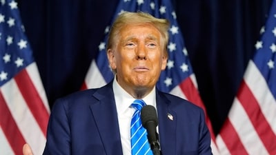 Trump blasts Biden and Harris over Iran's attack on Israel (AP Photo/Alex Brandon) (AP) Trump blasts Biden and Harris over Iran's attack on Israel (AP Photo/Alex Brandon) (AP)