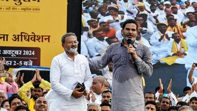Election strategist-turned-politician Prashant Kishor announces Manoj Bharti as party working president at the launch of Jan Suraaj party, at Veterinary College grounds in Patna on Wednesday. (ANI) Election strategist-turned-politician Prashant Kishor announces Manoj Bharti as party working president at the launch of Jan Suraaj party, at Veterinary College grounds in Patna on Wednesday. (ANI)