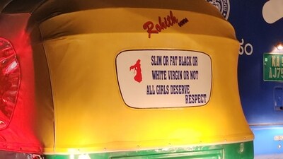 A Bengaluru auto's message on gender equality has divided the internet (X/@kreepkroop) A Bengaluru auto's message on gender equality has divided the internet (X/@kreepkroop)