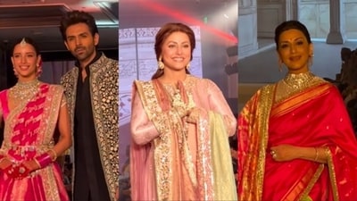 Triptii Dimri, Kartik Aaryan, Sonali Bendre and Hina Khan were part of a show. Triptii Dimri, Kartik Aaryan, Sonali Bendre and Hina Khan were part of a show.