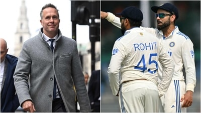 Michael Vaughan (L) continues to namedrop Bazball as India showcased an aggressive batting display to beat Bangladesh in 2nd Test (File/PTI) Michael Vaughan (L) continues to namedrop Bazball as India showcased an aggressive batting display to beat Bangladesh in 2nd Test (File/PTI)