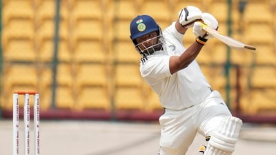 Sarfaraz Khan continued on his solid form in the Irani Cup (PTI) Sarfaraz Khan continued on his solid form in the Irani Cup (PTI)