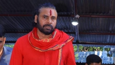 Pawan Kalyan reached the Tirupati temple after a three-hour foot march. (Twitter: @JanaSenaParty) Pawan Kalyan reached the Tirupati temple after a three-hour foot march. (Twitter: @JanaSenaParty)