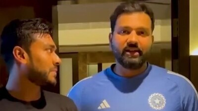 Mehidy Hasan Miraz gifts Rohit Sharma a special bat after Test series. (MKS Sports Facebook)
