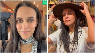 Neha shared glimpses of her Mexico diaries in the Instagram reel. From her selfie at the airport to a shop in Mexico, Neha documented everything. (Instagram/@nehadhupia) Neha shared glimpses of her Mexico diaries in the Instagram reel. From her selfie at the airport to a shop in Mexico, Neha documented everything. (Instagram/@nehadhupia)