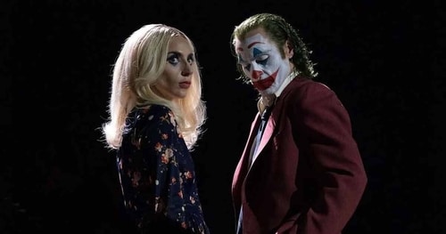 Lady Gaga and Joaquin Phoenix as Harley Quinn and Joker
