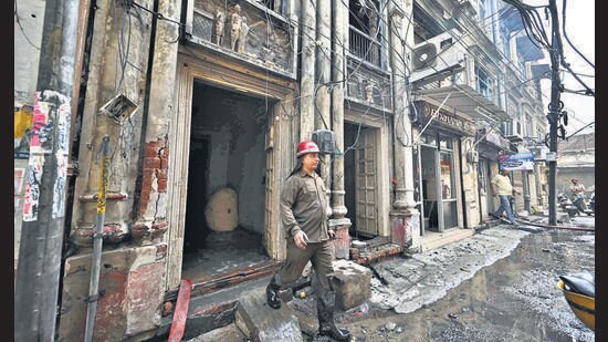 On October 1, a century-old building came down in the city, injuring two people. (HT File)