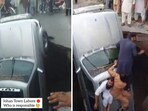 A sinkhole swallowed three vehicles, including a car, in Lahore.