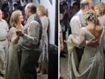 The image shows a couple in Jerusalem having their first dance inside a bunker during Iran’s attack on Israel. 