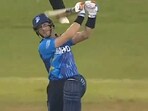 Martin Guptill smashed a massive hit during an LLC match, with the ball crashing into the commentary box Martin Guptill smashed a massive hit during an LLC match, with the ball crashing into the commentary box