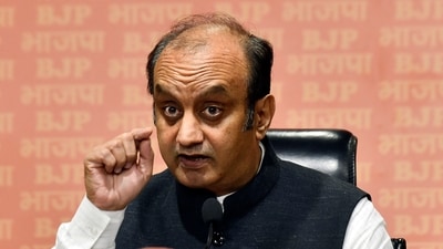 BJP MP Dr Sudhanshu Trivedi addresses a press conference at party headquarters. (ANI)