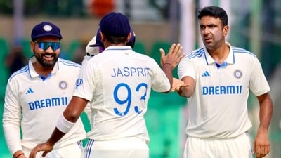 India's captain Rohit Sharma and teammates celebrates a dismissal of Bangladesh during Day 5 of the second test match (BCCI-X)
