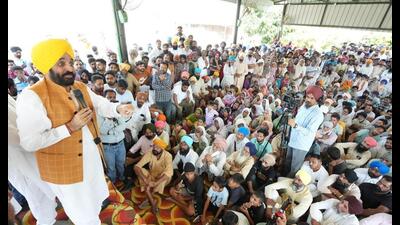 Chief minister Bhagwant Mann on Thursday exhorted people to reject those using money and muscle power while campaigning for the upcoming panchayat elections and appealed to them to elect sarpanches unanimously. Chief minister Bhagwant Mann on Thursday exhorted people to reject those using money and muscle power while campaigning for the upcoming panchayat elections and appealed to them to elect sarpanches unanimously.