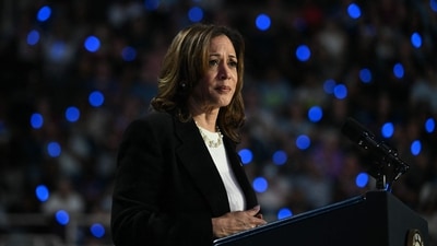 US Vice President and Democratic presidential candidate Kamala Harris speaks at a campaign rally at the Bojangles Coliseum in Charlotte, North Carolina, on September 12, 2024. (Photo by Jim WATSON / AFP) (AFP) US Vice President and Democratic presidential candidate Kamala Harris speaks at a campaign rally at the Bojangles Coliseum in Charlotte, North Carolina, on September 12, 2024. (Photo by Jim WATSON / AFP) (AFP)