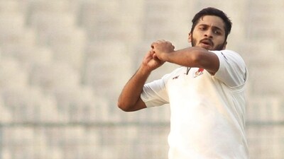 Shardul Thakur was rushed to a local hospital soon after his innings ended on Day 2 (HT_PRINT) Shardul Thakur was rushed to a local hospital soon after his innings ended on Day 2 (HT_PRINT)