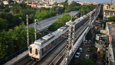 The Delhi Metro Blue Line. (HT Photo) (HT_PRINT) The Delhi Metro Blue Line. (HT Photo) (HT_PRINT)