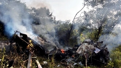 The incident marks the second helicopter crash in Pune district within 40 days. (HT PHOTO) The incident marks the second helicopter crash in Pune district within 40 days. (HT PHOTO)