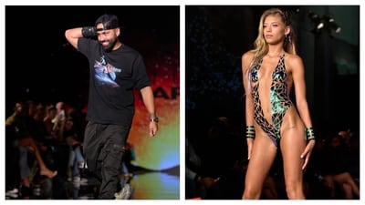 Drakhan Blackheart and his model at the Miami Swim Week fashion show. Photos: Danny Bautista. Drakhan Blackheart and his model at the Miami Swim Week fashion show. Photos: Danny Bautista.