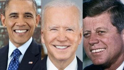Presidents of the United States of America: Barack Obama (44th), Joe Biden (47th), and John F Kennedy (35). (White House)