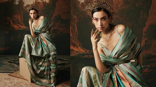 Experimental saree draping (Instagram) Experimental saree draping (Instagram)