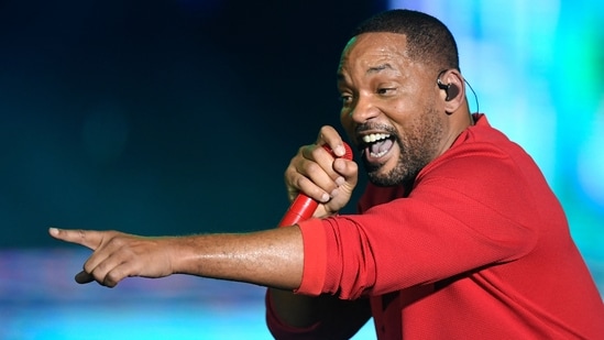 US actor and singer Will Smith performs at the main stage of the Rock in Rio music festival in the Rio 2016 Olympic Park in Rio de Janeiro, Brazil, on September 19, 2024. (Photo by Daniel RAMALHO / AFP) (AFP)