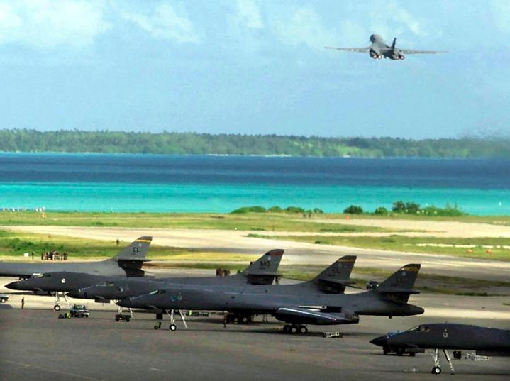 A US Air Force B-1B bomber takes off from the Diego Garcia military base on a strike mission against Afghanistan in Diego Garcia on 07 October 07, 2001. (FILES/Photo by DoD / AFP)
