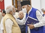 JKNC president Farooq Abdullah (right) with Prime Minister Narendra Modi in New Delhi. 