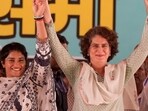 Julana: Congress leader Priyanka Gandhi Vadra with party candidate Vinesh Phogat (left) during the party's Haryana Vijay Sankalp Jansabha, in Julana, Haryana, Wednesday, Oct. 2, 2024. (PTI Photo/Manvender Vashist Lav) Julana: Congress leader Priyanka Gandhi Vadra with party candidate Vinesh Phogat (left) during the party's Haryana Vijay Sankalp Jansabha, in Julana, Haryana, Wednesday, Oct. 2, 2024. (PTI Photo/Manvender Vashist Lav)