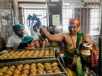 A priest performs the purification ritual 'Shanti Homam Panchagavya Prokshana' to undo the alleged desecrations that occurred at Sri Venkateswara Swamy Temple during YSRCP government, at Tirumala in Tirupati district, Andhra Pradesh. 
