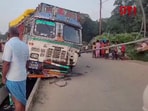 Ten people were killed after a speeding truck collided with a tractor trolley ferrying labourers on Prayagraj- Varanasi highway. (Screengrab)