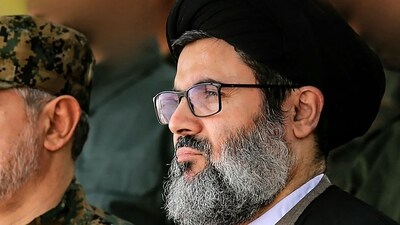 An undated handout photo released by the Hezbollah military media press office on September 21, 2024, shows senior Hezbollah official Hashem Safieddine at an unknown location. (AFP) An undated handout photo released by the Hezbollah military media press office on September 21, 2024, shows senior Hezbollah official Hashem Safieddine at an unknown location. (AFP)