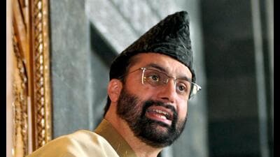 Hurriyat Conference chairman Mirwaiz Umar Farooq at the historic Jamia Masjid in Srinagar on Friday. (PTI) Hurriyat Conference chairman Mirwaiz Umar Farooq at the historic Jamia Masjid in Srinagar on Friday. (PTI)