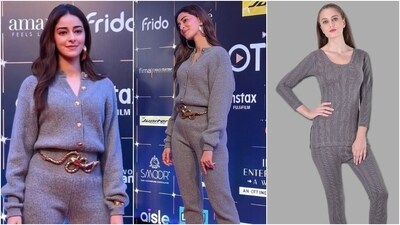 Ananya Panday attends an event in a grey jumpsuit. Ananya Panday attends an event in a grey jumpsuit.