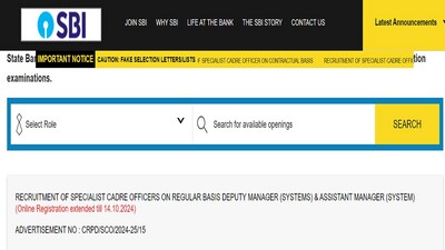 SBI SCO Recruitment 2024: Registration date for 1497 posts extended till Oct 14
