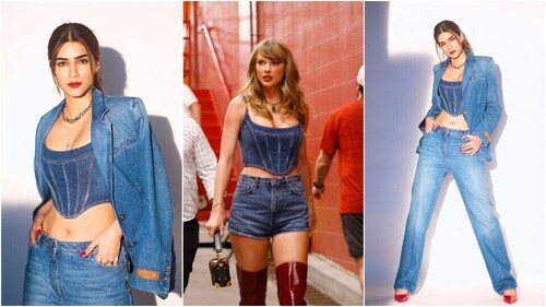Kriti Sanon takes a leaf out of Taylor Swift's style book. Kriti Sanon takes a leaf out of Taylor Swift's style book.